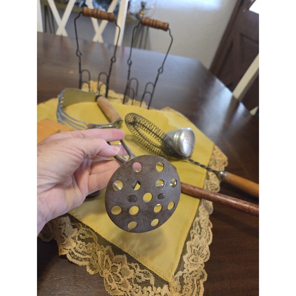 Vintage Lot Of Kitchen Utensils, Canning Lifters, Whick, Ekco Dough Blender
